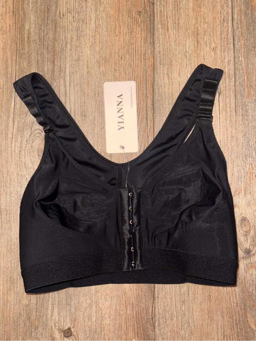 Black Front-Closure Support Bra
